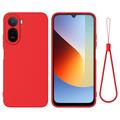 Xiaomi Poco C81 Pro Flydende silikone cover med håndrem - Rød