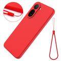 Xiaomi Poco C81 Pro Flydende silikone cover med håndrem - Rød