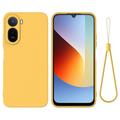Xiaomi Poco C81 Pro Flydende silikone cover med håndrem - Gul