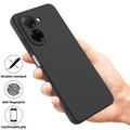 Xiaomi Poco C81x Flydende silikone cover med håndrem - Sort