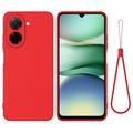Xiaomi Poco C81x Flydende silikone cover med håndrem - Rød