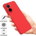 Xiaomi Poco C81x Flydende silikone cover med håndrem - Rød