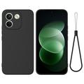 Xiaomi Poco X8 Power Flydende silikone cover med håndrem - Sort