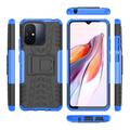 Xiaomi Redmi 12C, Poco C55 Anti-Slip Hybrid Cover med Stativ - Blå / Sort