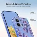 Xiaomi Redmi 15C TPU-cover med blomstermønster - Blåregn