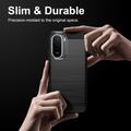 Xiaomi Redmi 15a/R70/R70m Børstet TPU Cover - Karbonfiber