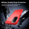 Xiaomi Redmi 15a/R70/R70m Børstet TPU Cover - Karbonfiber - rød