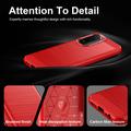 Xiaomi Redmi 15a/R70/R70m Børstet TPU Cover - Karbonfiber - rød