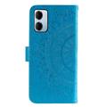 Xiaomi Redmi 15a Mandala Etui med Pung med håndledsrem - Blå