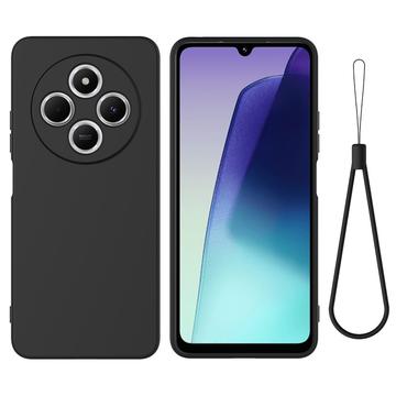 Xiaomi Redmi A3 Pro Flydende silikone cover med håndrem - sort