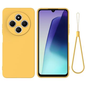 Xiaomi Redmi A3 Pro Flydende silikone cover med håndrem - gul