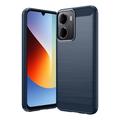 Xiaomi Redmi A7 Pro Børstet TPU Cover - Karbonfiber - blå