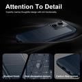 Xiaomi Redmi A7 Pro Børstet TPU Cover - Karbonfiber - blå