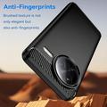 Xiaomi Redmi K80 Pro/Poco F7 Ultra Børstet TPU Cover - Karbonfiber - Sort
