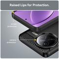 Xiaomi Redmi K80 Pro/Poco F7 Ultra Børstet TPU Cover - Karbonfiber - Sort