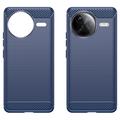 Xiaomi Redmi K80 Pro/Poco F7 Ultra Børstet TPU Cover - Karbonfiber - Blå