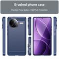 Xiaomi Redmi K80 Pro/Poco F7 Ultra Børstet TPU Cover - Karbonfiber - Blå