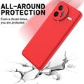 Xiaomi Redmi K80 Pro/Poco F7 Ultra Flydende silikone cover med håndrem - rød