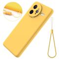 Xiaomi Redmi K80 Pro/Poco F7 Ultra Flydende silikone cover med håndrem - gul