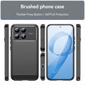 Xiaomi Redmi K90/Poco F8 Pro Børstet TPU Cover - Karbonfiber - Sort