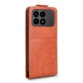 Xiaomi Redmi K90/Poco F8 Pro lodret flip-etui med stativ - Brun
