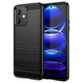 Xiaomi Redmi Note 12/Poco X5 Børstet TPU Cover - Karbonfiber