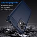 Xiaomi Redmi Note 12/Poco X5 Børstet TPU Cover - Karbonfiber - Blå