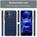 Xiaomi Redmi Note 12/Poco X5 Børstet TPU Cover - Karbonfiber - Blå