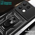 Xiaomi Redmi Note 13 4G Roterende Ring Hybrid Cover med Kameraskjold - Sort