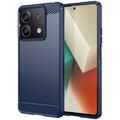 Xiaomi Redmi Note 13 Børstet TPU Cover - Karbonfiber - Blå