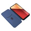 Xiaomi Redmi Note 13 Pro 4G/Poco M6 Pro Flip Cover - Karbonfiber - Blå