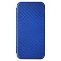 Xiaomi Redmi Note 13 Pro 4G/Poco M6 Pro Flip Cover - Karbonfiber - Blå