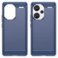 Xiaomi Redmi Note 13 Pro+ Børstet TPU Cover - Karbonfiber - Blå
