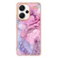 Xiaomi Redmi Note 13 Pro+ Marmormønster Galvaniseret IMD TPU Cover - Blå / Pink