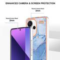 Xiaomi Redmi Note 13 Pro+ Marmormønster Galvaniseret IMD TPU Cover - Blå