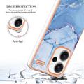 Xiaomi Redmi Note 13 Pro+ Marmormønster Galvaniseret IMD TPU Cover - Blå