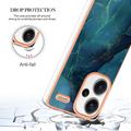Xiaomi Redmi Note 13 Pro+ Marmormønster Galvaniseret IMD TPU Cover - Grøn