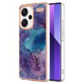 Xiaomi Redmi Note 13 Pro+ Marmormønster Galvaniseret IMD TPU Cover - Lilla