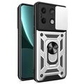 Xiaomi Redmi Note 13 Roterende Ring Hybrid Cover med Kameraskjold - Hvid