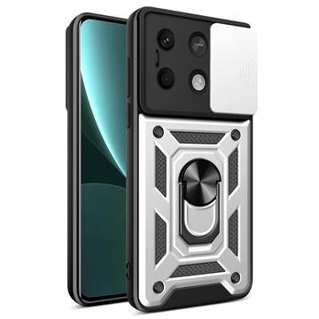 Xiaomi Redmi Note 13 Roterende Ring Hybrid Cover med Kameraskjold - Hvid