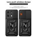 Xiaomi Redmi Note 13 Roterende Ring Hybrid Cover med Kameraskjold - Hvid