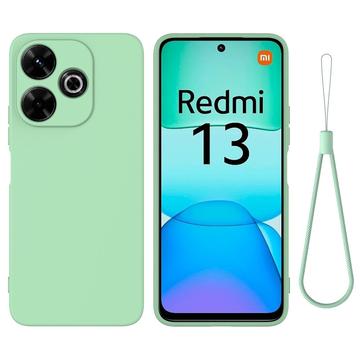 Xiaomi Redmi Note 13R/Redmi 13/Poco M6 4G Liquid Silikone Cover med Strop - Grøn