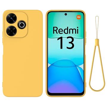 Xiaomi Redmi Note 13R/Redmi 13/Poco M6 4G Liquid Silikone Cover med Strop - Gul