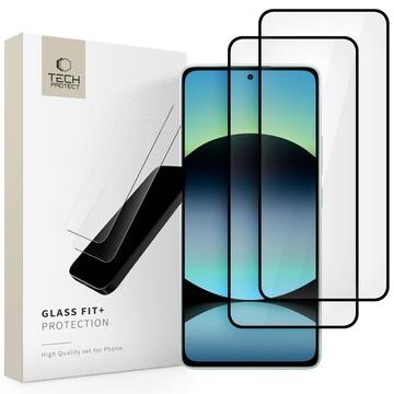 Xiaomi Redmi Note 14 4G/5G Tech-Protect Glass Fit+ Skærmbeskyttelse Hærdet Glas - 2 stk. - Sort
