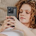 Xiaomi Redmi Note 14 4G Børstet TPU Cover - Karbonfiber - Sort