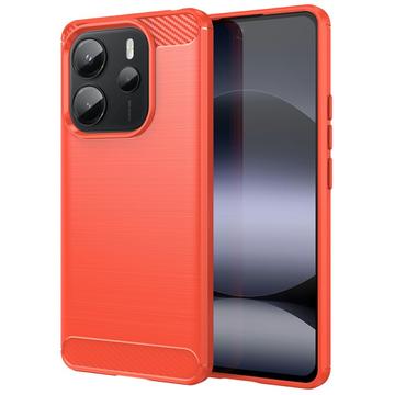 Xiaomi Redmi Note 14 4G Børstet TPU Cover - Karbonfiber