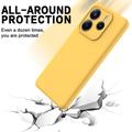 Xiaomi Redmi Note 14 5G Flydende silikone cover med håndrem - gul
