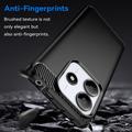 Xiaomi Redmi Note 14 Børstet TPU Cover - Karbonfiber - Sort