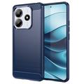 Xiaomi Redmi Note 14 Børstet TPU Cover - Karbonfiber - Blå