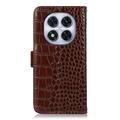 Xiaomi Redmi Note 14 Pro 5G/Poco X7 Crocodile Series Læderpung med RFID - Brun